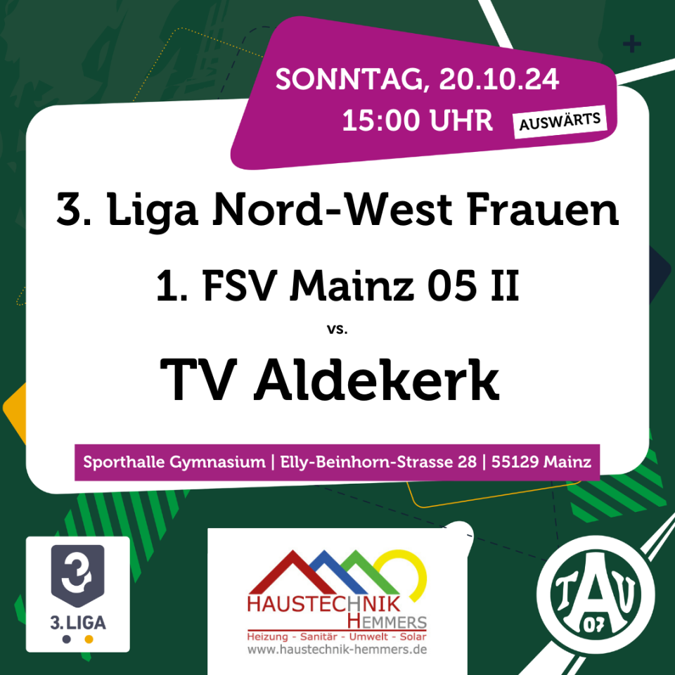 3. Liga Frauen des TV Aldekerk wollen zwei Punkte in Mainz holen