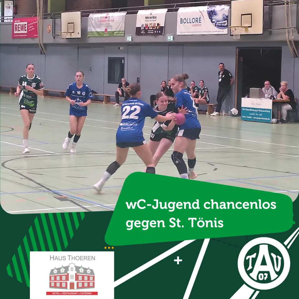 wC-Jugend des TV Aldekerk chancenlos in St. Tönis